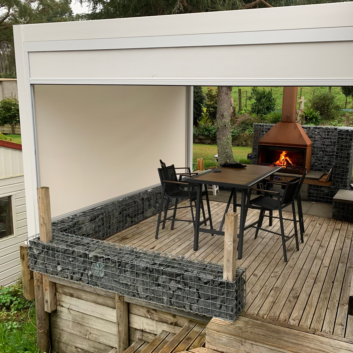 FlexiLouvre Free-Standing 4x5m Charcoal Grey