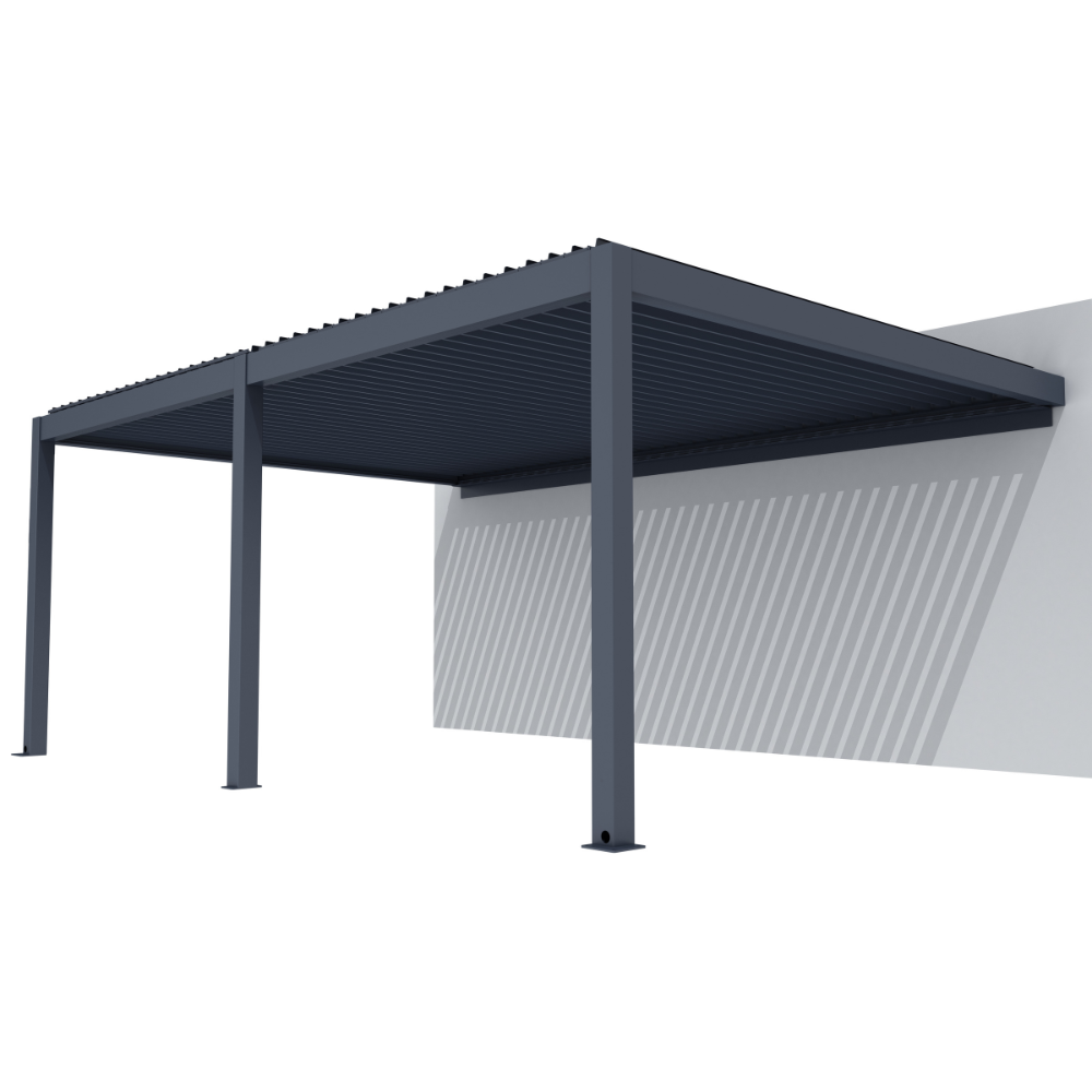 FlexiLouvre Wall-Mounted 3x4m Charcoal Grey